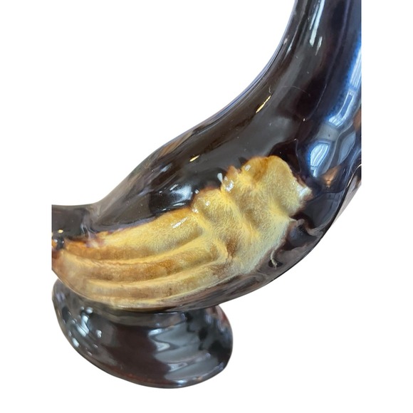 Enesco Swan Figurine Set Vintage Brown Ceramic MCM Hollywood Regency Retro Bird - Picture 3 of 6